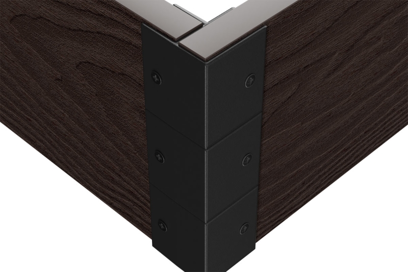 Угловой элемент для клумбы Holzhof Eco 25*250, пластик черный, 90град