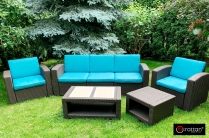 Комплект чехлов на подушки для мебели Rattan Premium, изумруд, яблоко