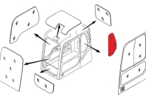 Стекло кабины левое за дверью (триплекс) 4651657 HITACHI серия ZAXIS-3