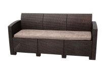 Arizona b: rattan, Диван трехместный, антрацит и венге