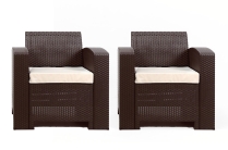 Rattan premium, комплект из 2-х кресел в цвете венге с подушками