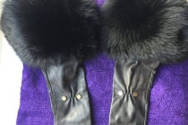 Перчатки новые versace италия кожа черные мех лиса песец двойной размер 7 7, 5 44 46 s m