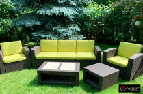 Комплект чехлов на подушки для мебели Rattan Premium, изумруд, яблоко