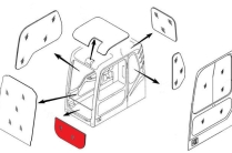 Стекло лобовое нижнее (триплекс) 4602563 / 4448307 HITACHI серия ZAXIS, ZAXIS-3G