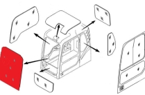 Стекло лобовое верхнее (триплекс) 4602562 / 4448306 HITACHI серия ZAXIS, ZAXIS-3G