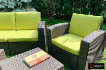 Комплект чехлов на подушки для мебели Rattan Premium, изумруд, яблоко