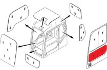 Стекло двери нежнее (триплекс) 4651658 HITACHI серия ZAXIS-3