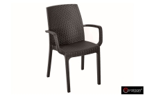 Стул B: rattan INDIANA с подлокотниками, белый и коричневый