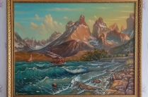 Морской пейзаж маслом на холсте.