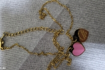 Золотая цепочка и 2 кулона (сердечки) от "Tiffany & CO. New York 925"